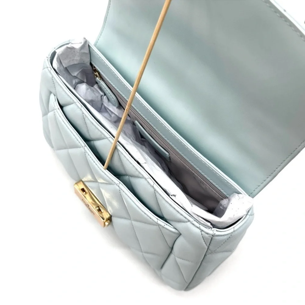 Kate Spade Carey Small Quilted Flap Shoulder Crossbody Bag Dewy Blue (NWT) - Picture 9 of 10